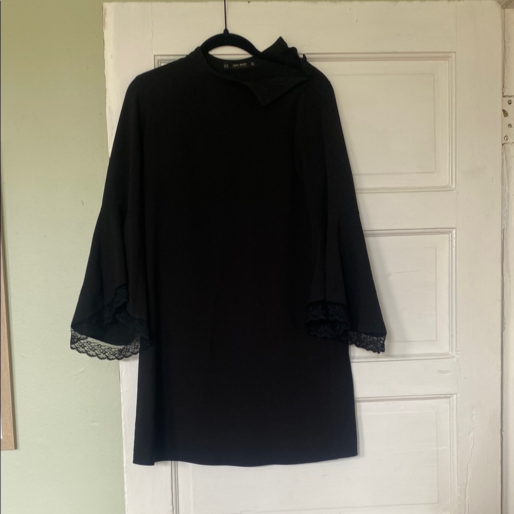 Zara Black Lace Trim Dress